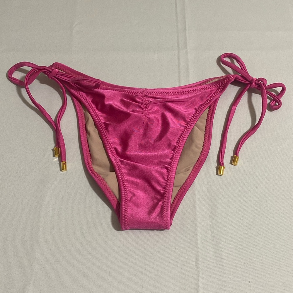 PILYQ Women's CPK Ruched Tie Full Bikini Bottom Size S